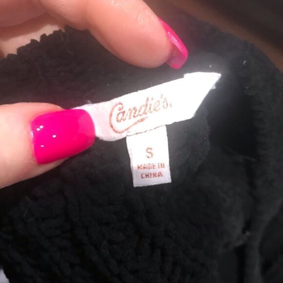 Candies Black Crewneck Pull On Sweater Small - Picture 8 of 13